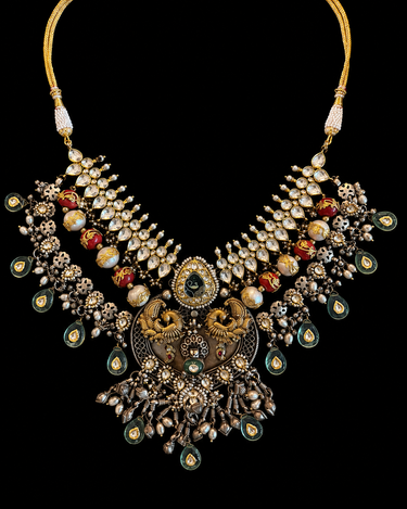 Mohana – handcrafted 92.5 sterling silver necklace by My Motifs, view 2