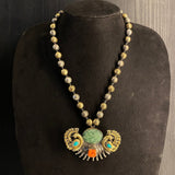 Viyun – dual-tone silver necklace with turquoise and coral – My Motifs