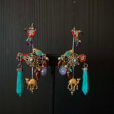 Nav – handcrafted dual-tone 92.5 sterling silver earrings by My Motifs