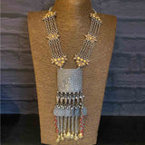 Maximalist Silver Chain Necklace With Silver Tassels – handcrafted 92.5 sterling silver necklace by My Motifs