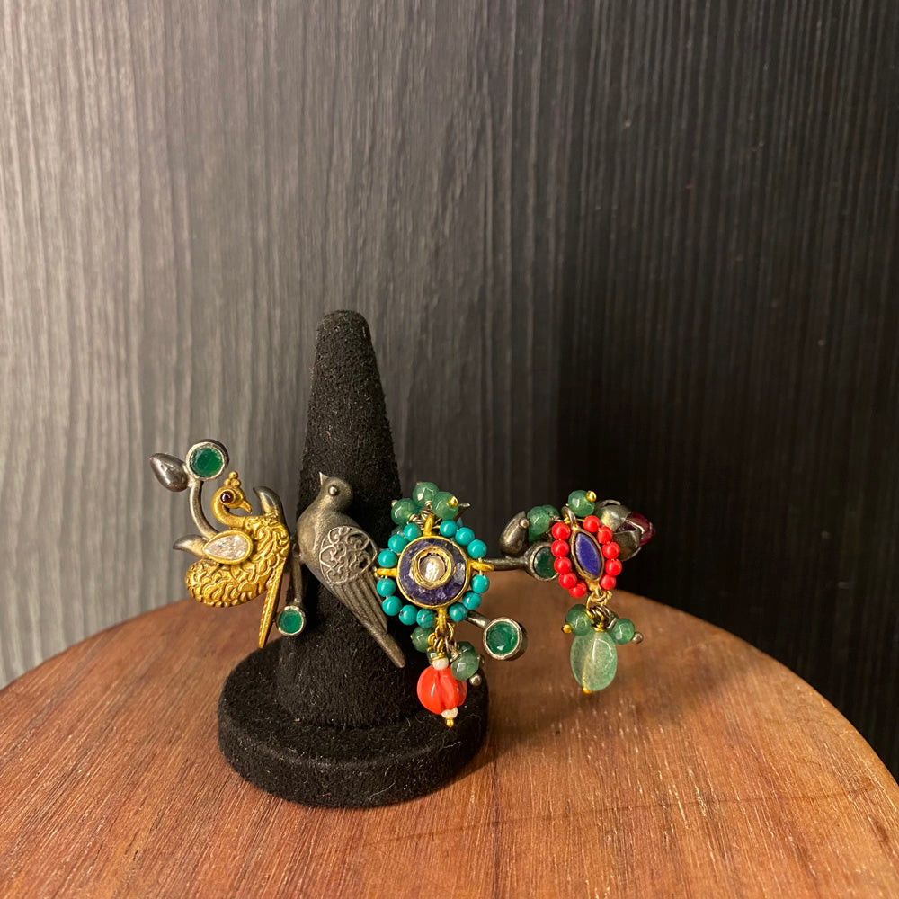 Agam – handcrafted dual-tone 92.5 sterling silver ring by My Motifs