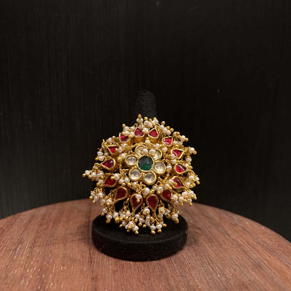 Vrenya – handcrafted gold-tone 92.5 sterling silver ring by My Motifs