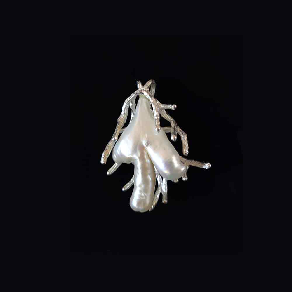 Mother Of Pearl Pendant – handcrafted 92.5 sterling silver pendant by My Motifs
