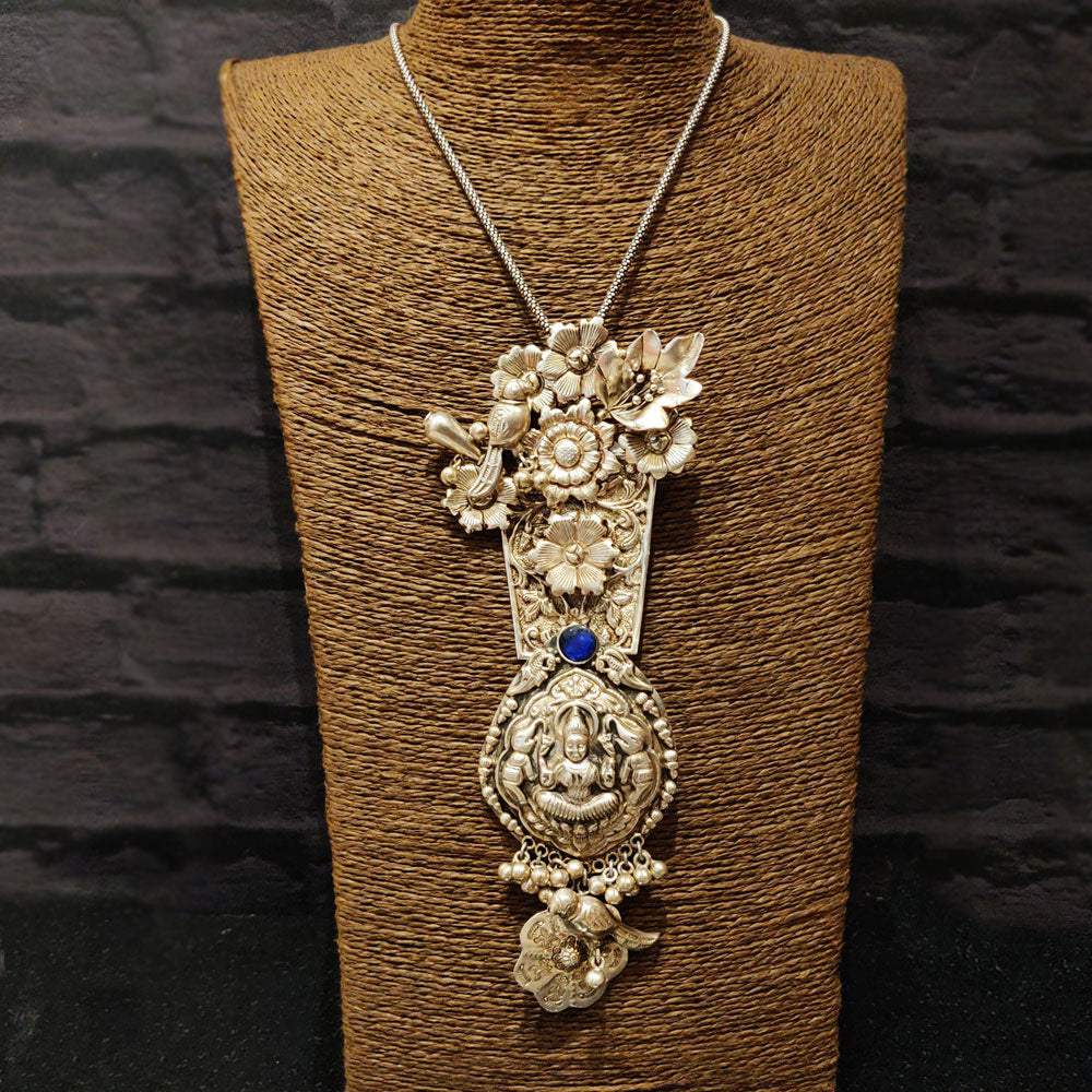 Crystal Stone Goddess Necklace – handcrafted 92.5 sterling silver necklace by My Motifs