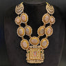 Yutav Shrinathji pendant silver necklace with rose quartz and kundan