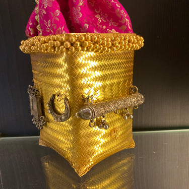 Rayaaaa – handcrafted dual-tone 92.5 sterling silver potli bag by My Motifs, view 4