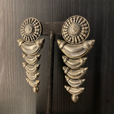 Mrida – handcrafted 92.5 sterling silver earrings by My Motifs, view 2