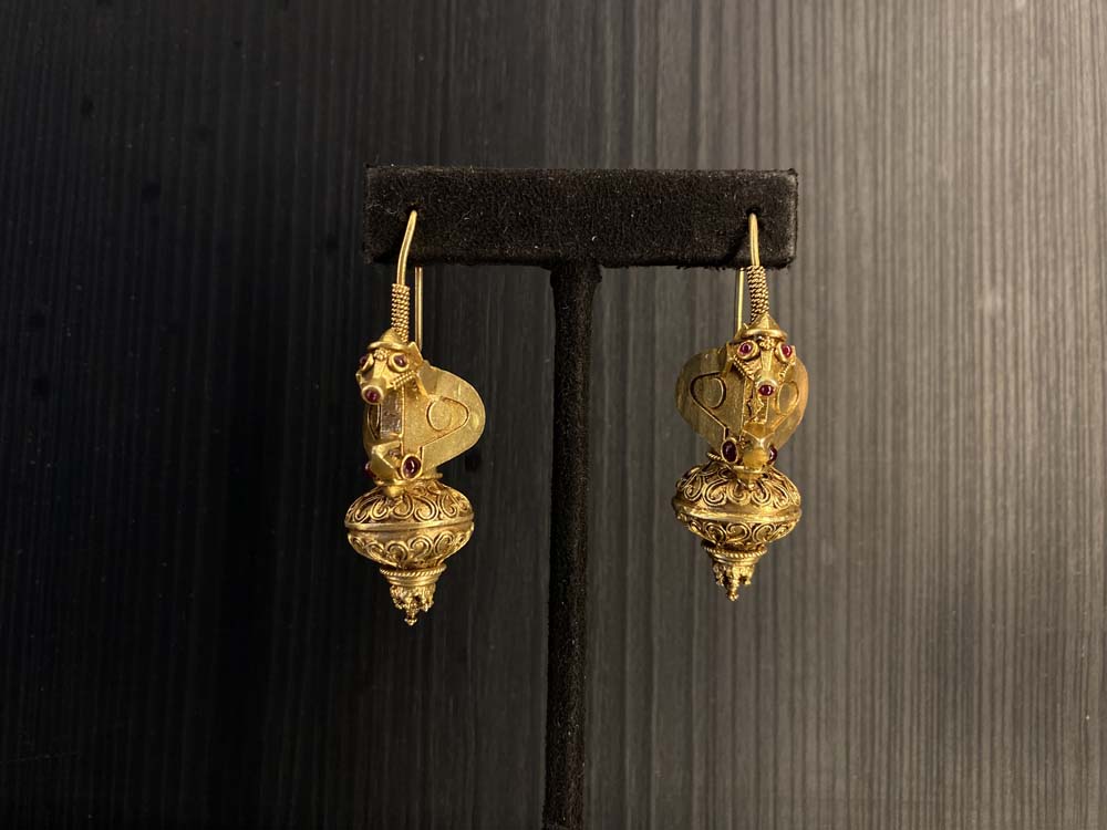 Tasvi – handcrafted gold-tone 92.5 sterling silver earrings by My Motifs
