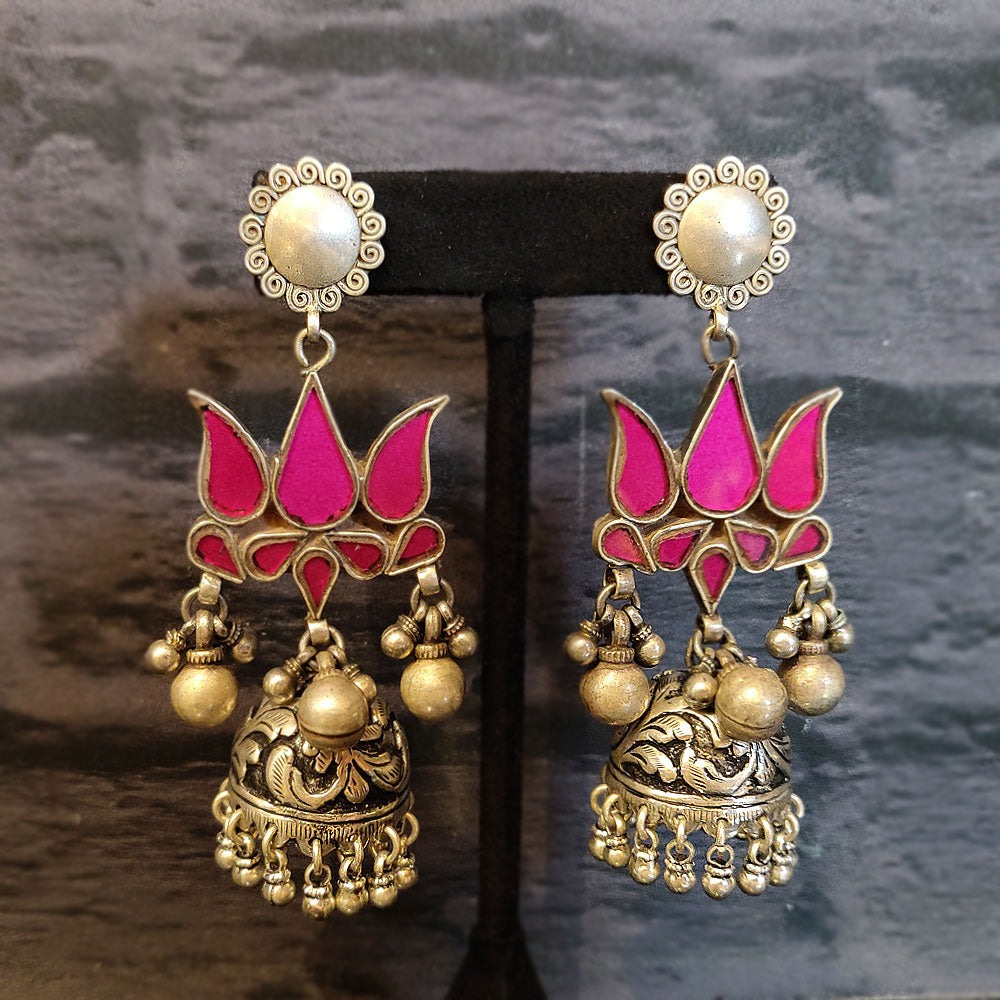 Oversized Rounded Pearl Earrings – silver earrings with pearls – My Motifs