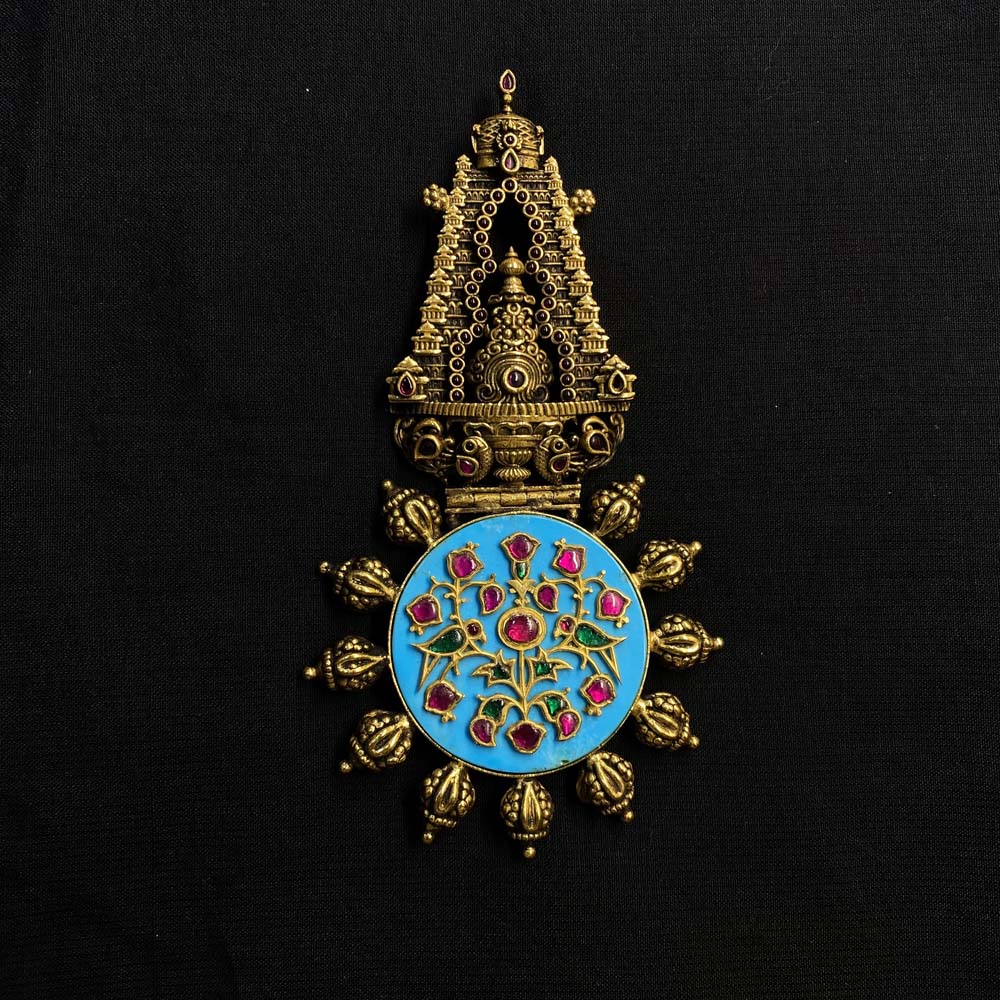 Arala – handcrafted gold-tone 92.5 sterling silver pendant by My Motifs
