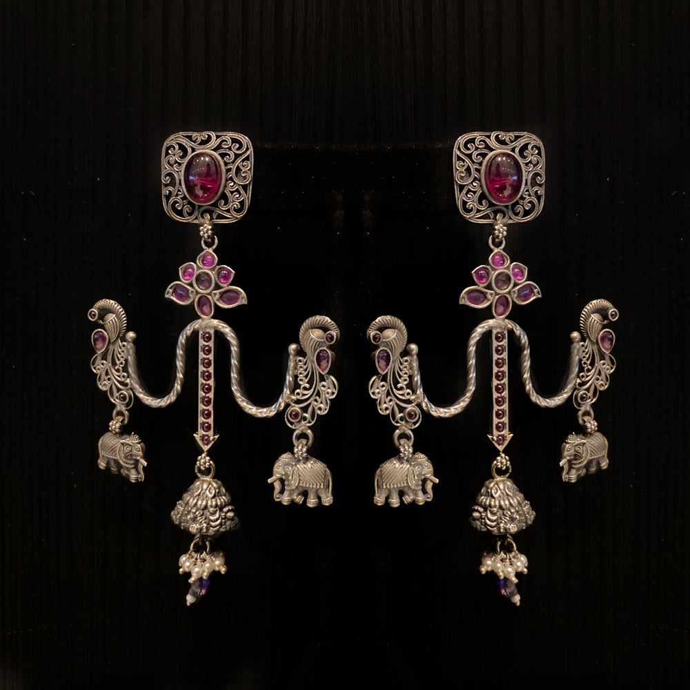 Nrita – handcrafted 92.5 sterling silver earrings by My Motifs