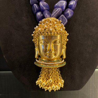 Vran – handcrafted gold-tone 92.5 sterling silver necklace by My Motifs, view 3