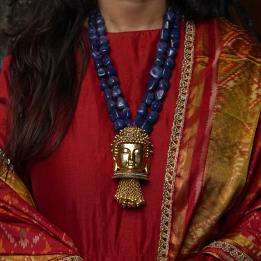 Vran – handcrafted gold-tone 92.5 sterling silver necklace by My Motifs, view 6