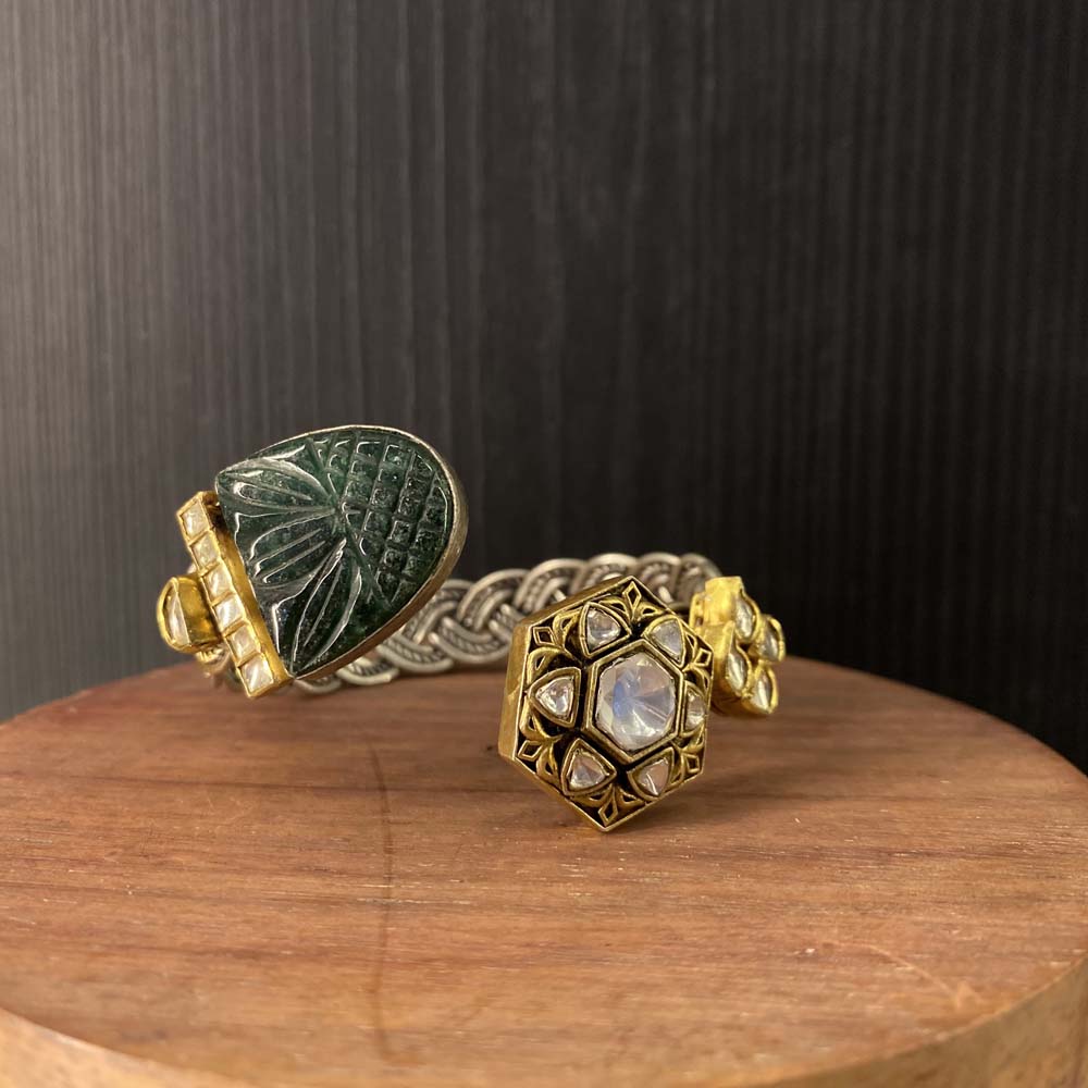 Tvarj – handcrafted dual-tone 92.5 sterling silver bracelet by My Motifs