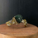 Tvarj – handcrafted dual-tone 92.5 sterling silver bracelet by My Motifs, view 2