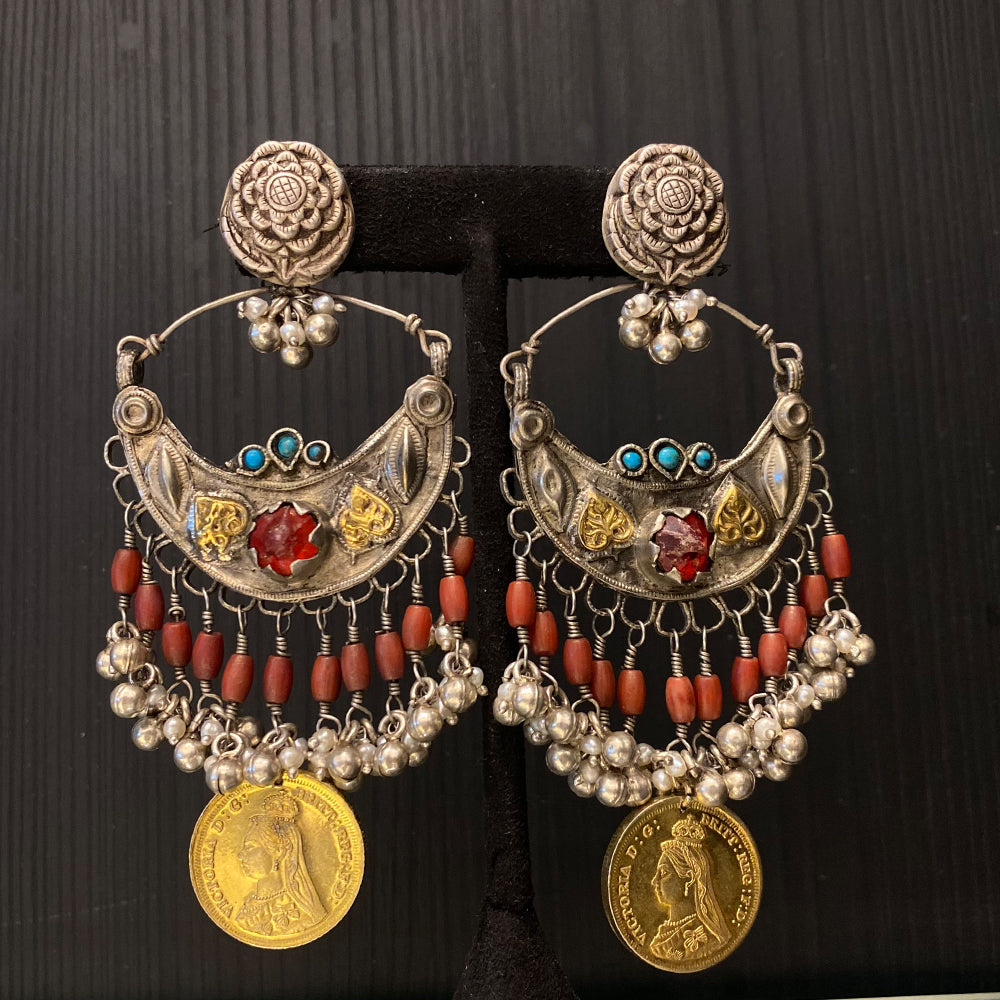 Nirmol – handcrafted dual-tone 92.5 sterling silver earrings by My Motifs