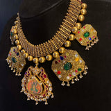 Dhiyasa – handcrafted dual-tone 92.5 sterling silver necklace by My Motifs, view 3