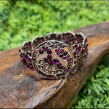 Peacock Engraved Ruby Kadda – handcrafted 92.5 sterling silver bangle by My Motifs, view 2