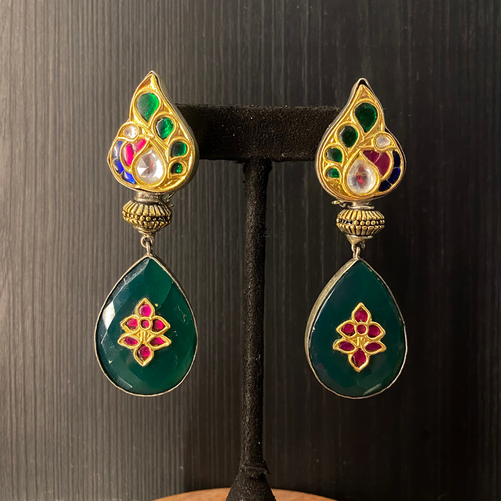 Navik – handcrafted dual-tone 92.5 sterling silver earrings by My Motifs
