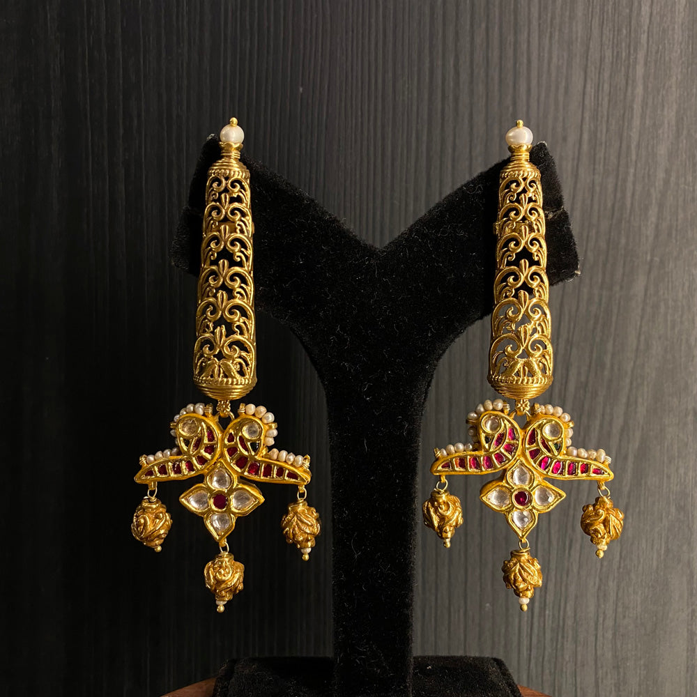 Navisth – handcrafted gold-tone 92.5 sterling silver earrings by My Motifs