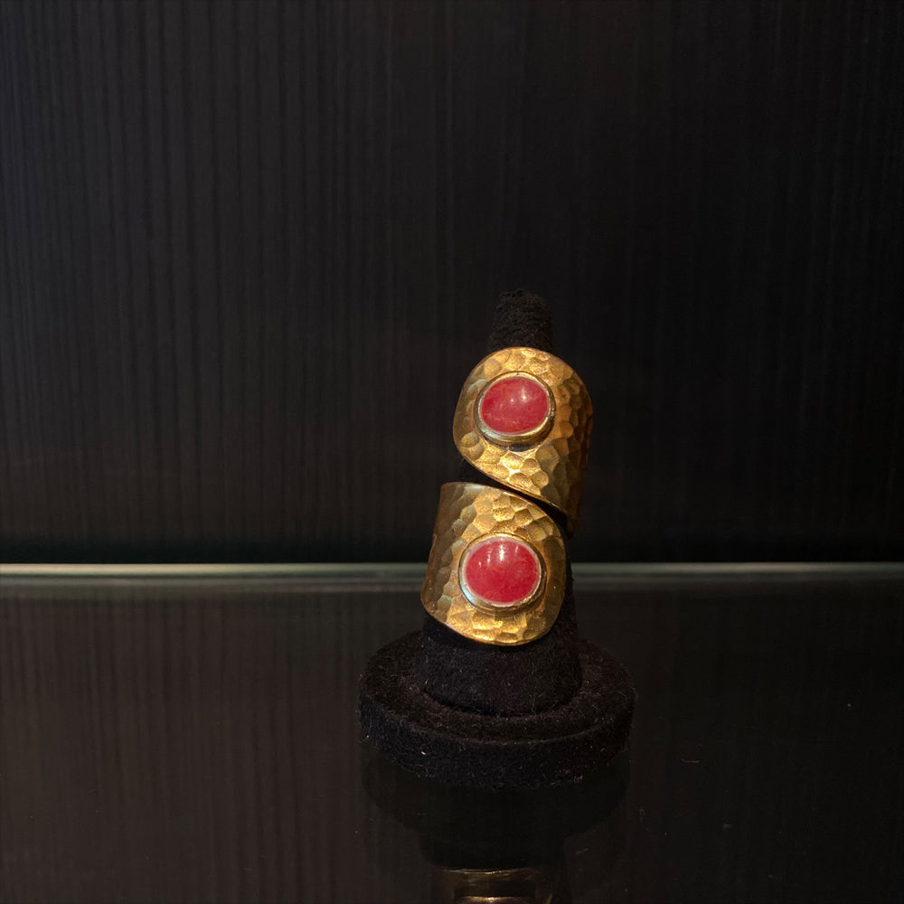 Gridha – handcrafted gold-tone 92.5 sterling silver ring by My Motifs