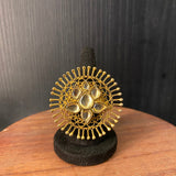 Asika – handcrafted gold-tone 92.5 sterling silver ring by My Motifs