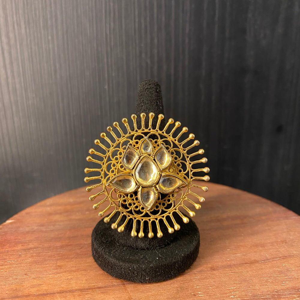 Asika – handcrafted gold-tone 92.5 sterling silver ring by My Motifs