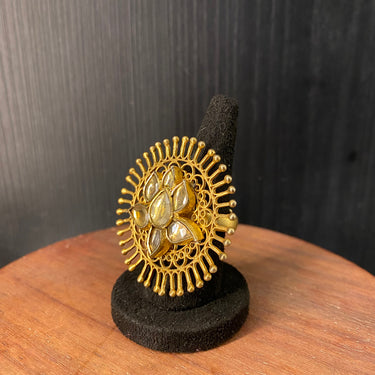 Asika – handcrafted gold-tone 92.5 sterling silver ring by My Motifs, view 2