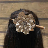 Floral Juda Pin – handcrafted 92.5 sterling silver hair pin by My Motifs