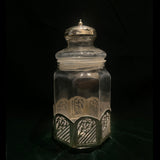 Geometrical Silver Jar – glass jar with geometric silver work by My Motifs