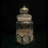 Geometrical Silver Jar – glass jar with geometric silver work by My Motifs