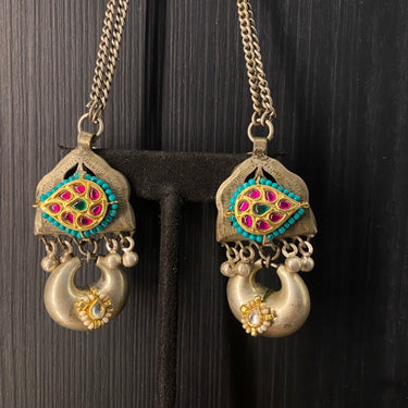 Tarv – handcrafted dual-tone 92.5 sterling silver earrings by My Motifs, view 2