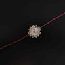 Silver Floral Rakhi With Multicolor Thread – handcrafted 92.5 sterling silver rakhi by My Motifs