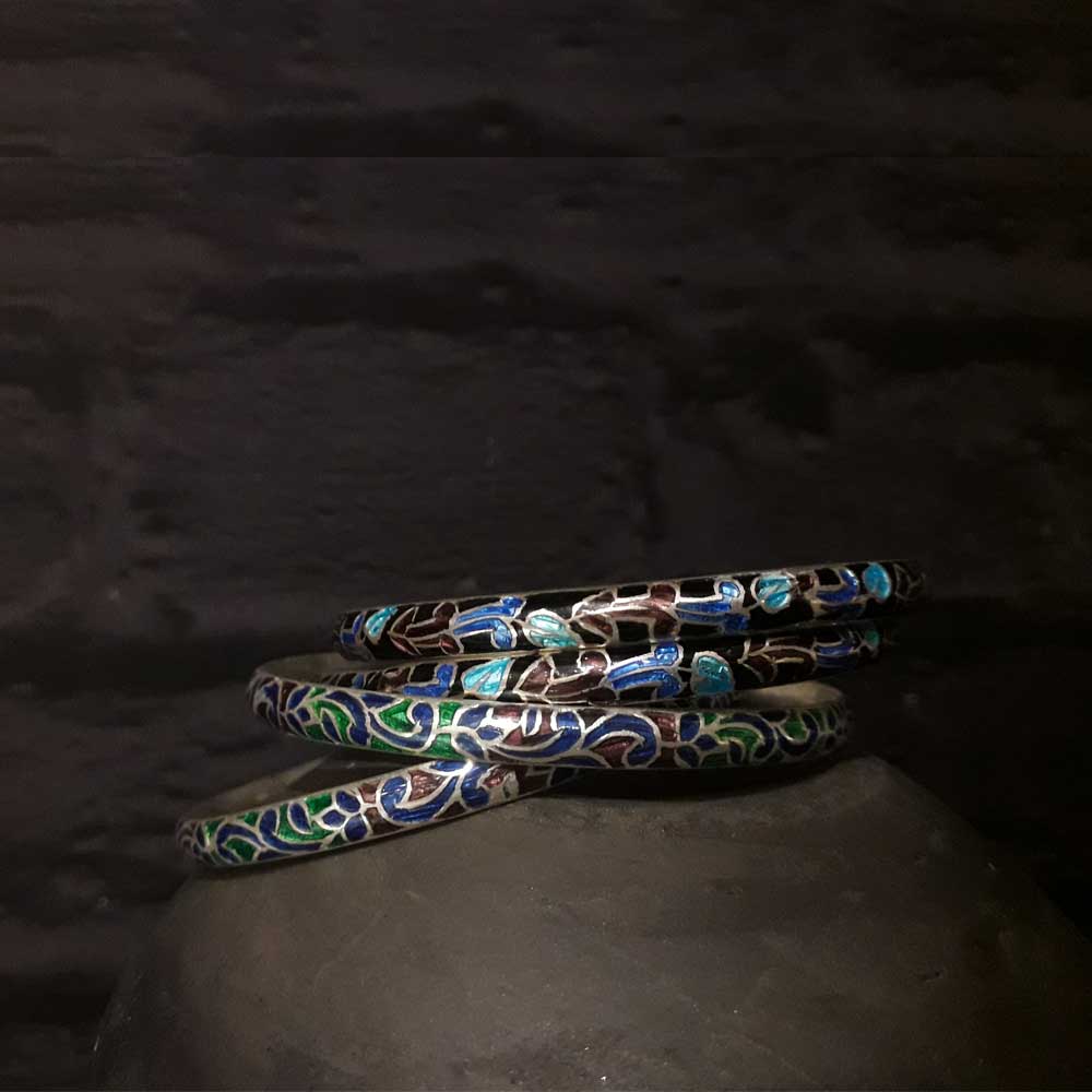 Meenakara – handcrafted 92.5 sterling silver bracelet by My Motifs