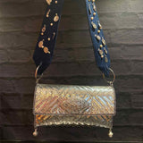 Silver purse with detachable denim belt and silver detailing – My Motifs