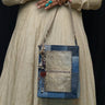 Arami – patchwork denim bag with carved silver plate by My Motifs
