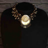 Multilayer Pewter Stone Necklace With Round Pendant – handcrafted 92.5 sterling silver necklace by My Motifs