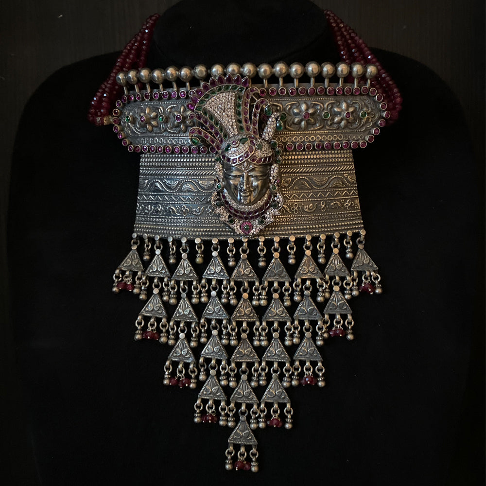 Upala – silver choker necklace with floral motifs – My Motifs