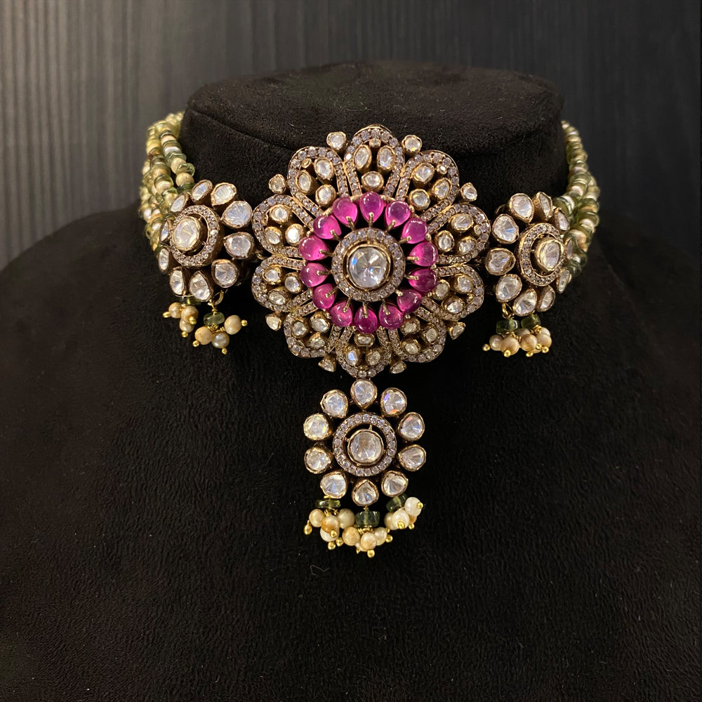 Vedi – handcrafted gold-tone 92.5 sterling silver necklace by My Motifs