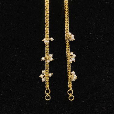 Arsika – handcrafted dual-tone 92.5 sterling silver ear chain by My Motifs, view 2