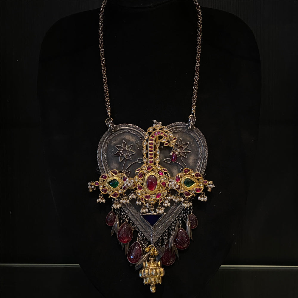 Iksa – handcrafted dual-tone 92.5 sterling silver necklace by My Motifs
