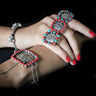 Triple Coral Turquoise Ring – handcrafted 92.5 sterling silver ring by My Motifs