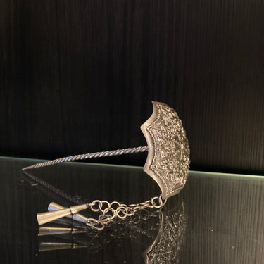 Yaja – handcrafted 92.5 sterling silver hair pin by My Motifs, view 2