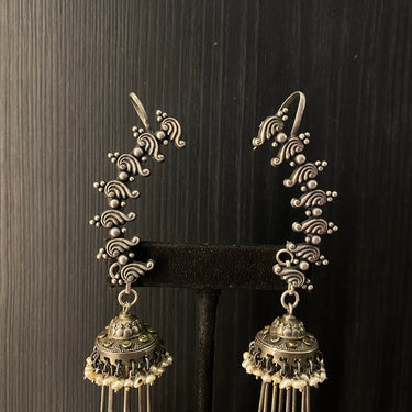 Prin – handcrafted 92.5 sterling silver earrings by My Motifs, view 2