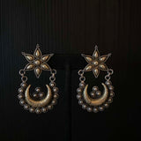 Givah – handcrafted dual-tone 92.5 sterling silver earrings by My Motifs