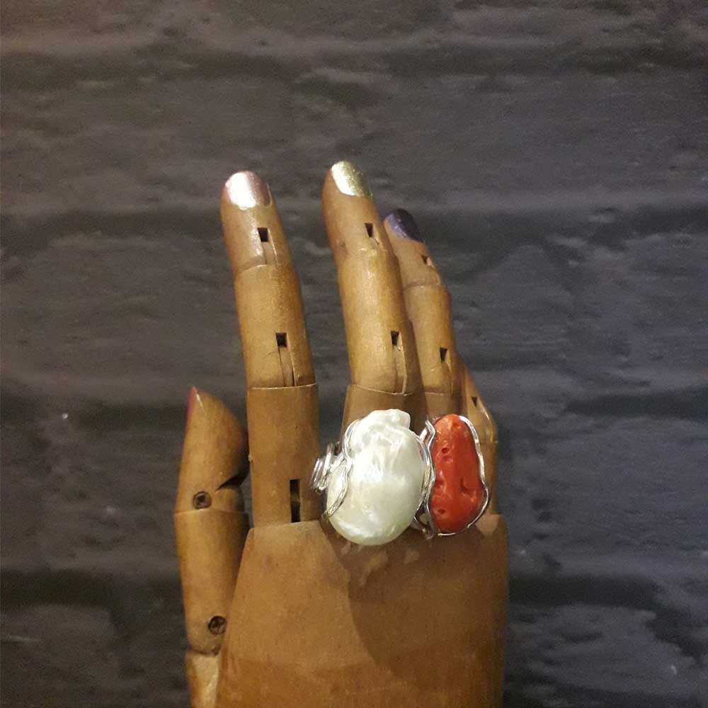 The Uncut Shell – handcrafted dual-tone 92.5 sterling silver ring by My Motifs