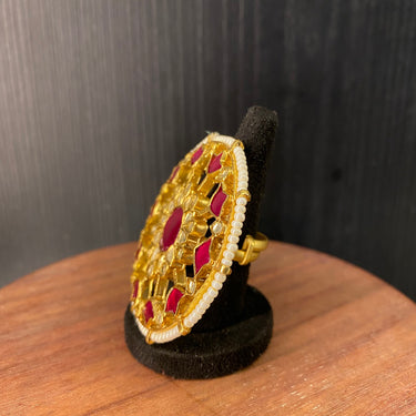 Ikavi – handcrafted gold-tone 92.5 sterling silver ring by My Motifs, view 2
