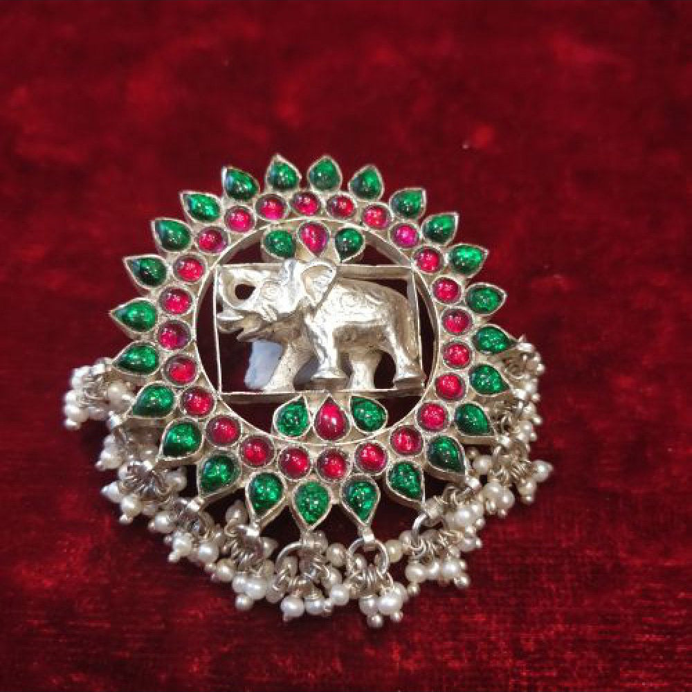 Vibrant Silver Brooch - Heavy – handcrafted 92.5 sterling silver brooch by My Motifs