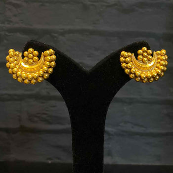 Gold Rava Studs – silver stud earrings – My Motifs