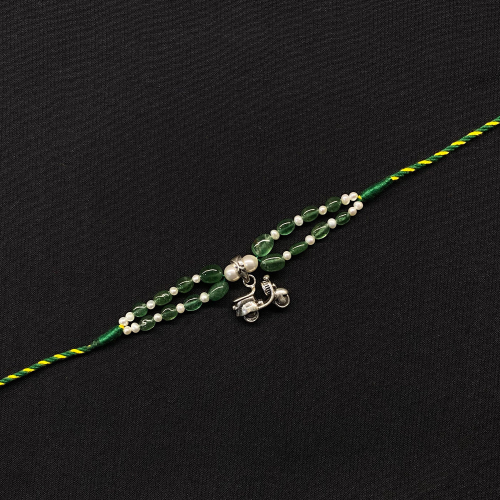 Scooter Charm Rakhi – handcrafted 92.5 sterling silver rakhi by My Motifs